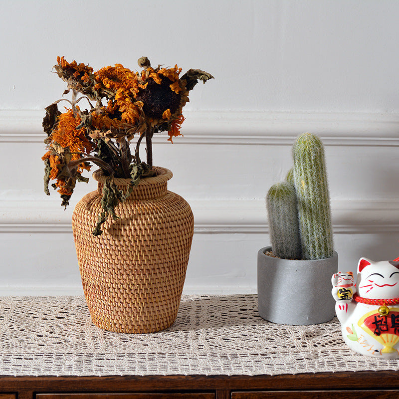 Rattan Flower Vase